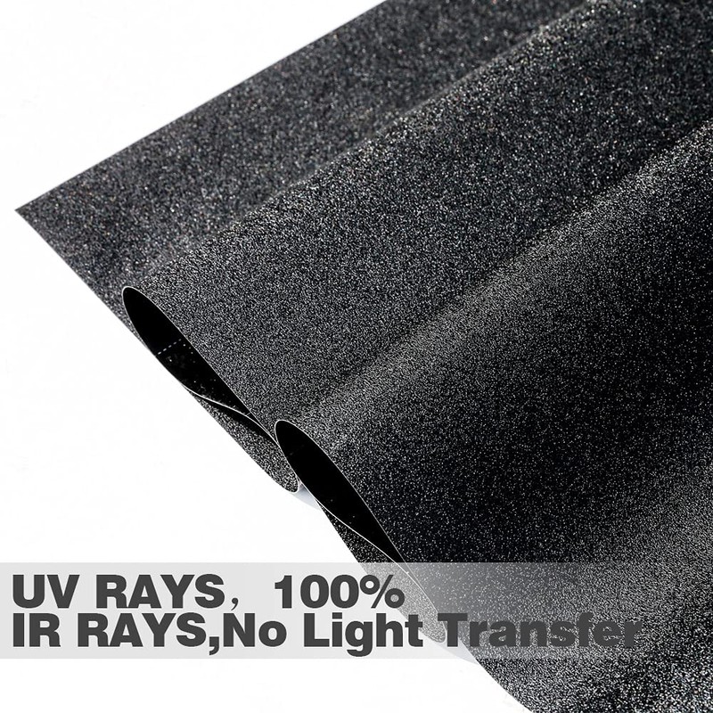 Static Cling Total Blackout Window Film 100% UV Blocking Window