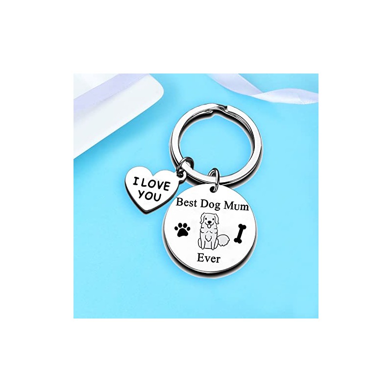 Nimteve Dog Mum Keychain Dog Lover Gifts Best Dog Mum