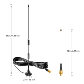 Meshtastic Long Range 915MHz Lora Magnetic Base Antenna with SMA Male for ESP32 LoRa V3 Development Board 915MHz LoRa Module with 10cm IPEX Extension Cable (2 Sets), Slinkdsco ﻿