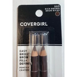 COVERGIRL 1 CoverGirl Easy Breezy Brow Fill+Define Pencils Crayons [505] Rich Brown (Pair)