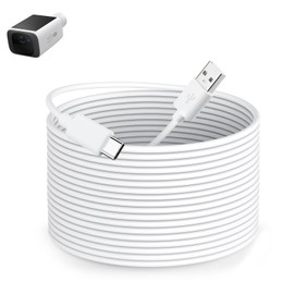 16 ft Extension Cable for eufy SoloCam S220 / S340, eufyCam S300 (eufyCam 3C), USB C Long Charging Cord, White