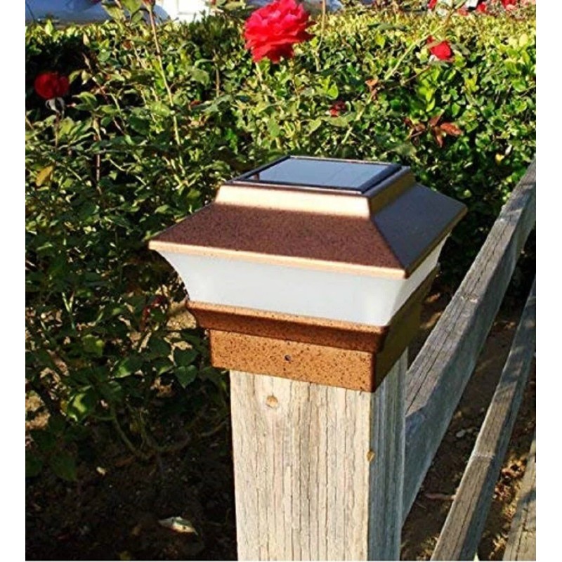 RELIGHTABLE 8-PACK 4x4 RELIGHTABLE Outdoor Garden Solar Copper Post Deck