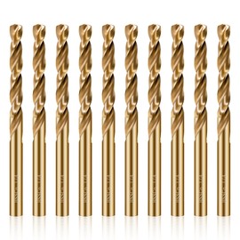 1/4" Cobalt Drill Bit Set,10Pcs M35 High Speed Steel Jobber Length Kit Premium Metal Drill Bits for Hardened Steel Stainless Steel Cast Iron Plus Wood Plastic (1/4"-10 PCS)