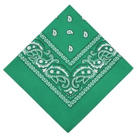 Aomig Bandana Head Scarf for Men and Women, Stylish Cowboy Headband Handkerchief, Multi-purpose Hair Scarf Paisley Print Unisex Headwraps, Bib Party Face Covering Headwear for Motorcycling(Dark Green)