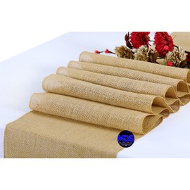 MDS Pack of 25 PCS 100% Natural Burlap Table Runners 12 x 108 inch Long, Rustic Farmhouse Jute Country Vintage Boho Burlap Roll Runner for Wedding Reception Birthday Party Table Decorations - Natural