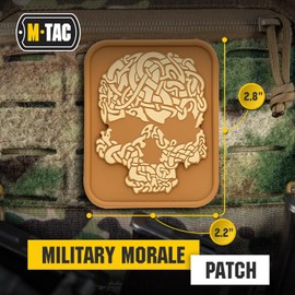 M-Tac Morale Patch - PVC 3D Military Tactical Patch - Viking Skull (Coyote Tan)