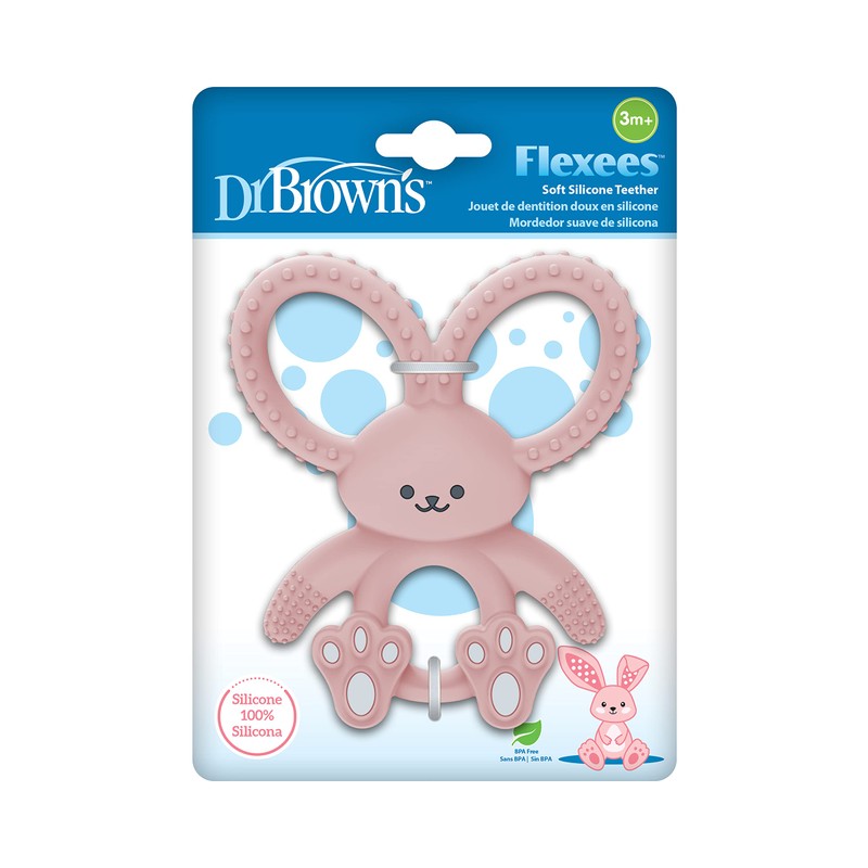 Dr. Brown's Dr. Brown's Flexees Pink Bunny, Soft 100% Silicone