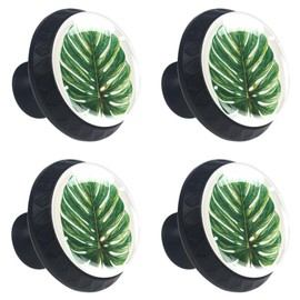 4 pcs Tropical Leaf Drawer Knob Pull Handle Cabinet Drawer Pulls with Screws for Home Office Cabinet Cupboard