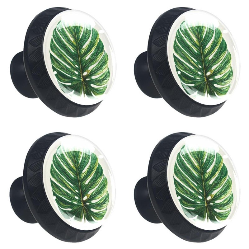 4 pcs Tropical Leaf Drawer Knob Pull Handle Cabinet Drawer