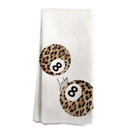 ShowDraven Preppy Cheetah Bathroom Decor, Leopard Bathroom Towels, Cheetah 8 Ball Decor Kitchen Towel Decorative,Trendy Leopard Hand Dish Tea Towel for Kitchen 16 X 24 inch