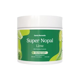 Santo Remedio Super Nopal Powder, Lime Flavor, Exclusive Formula with Nopal, and Vanadyl Sulfate. 90 Grams (30 Servings)