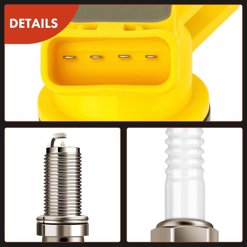 A-Premium Yellow Set of 12 Ignition Coil Pack and Iridium