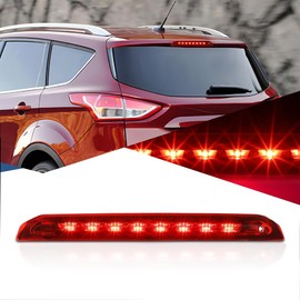 Auto Dynasty LED 3rd Third Tail Brake Light High Mount Stop Lamp Compatible with Ford Escape 2013-2018, Chrome Housing Red Lens