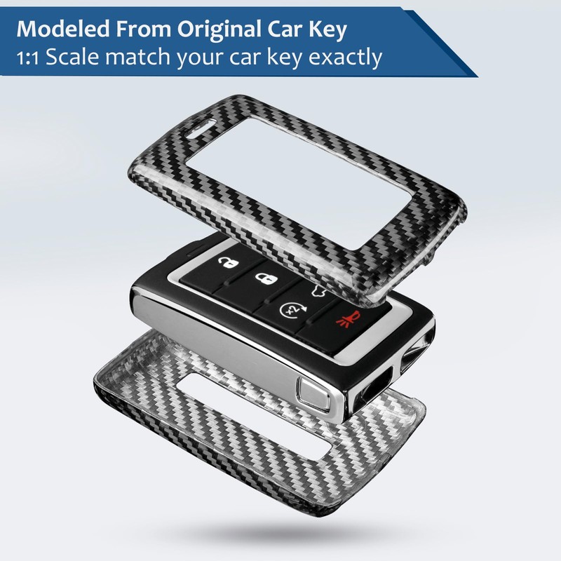 T-carbon Real Glass Fiber Car Key Case Cover Compatible with
