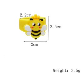 Caimeytie 6 Rings, Ring Size L1/2 Yellow Ring Honey bee/Honey/Flower Rings Girl Teenager,Suitable for Games and Teaching Tools