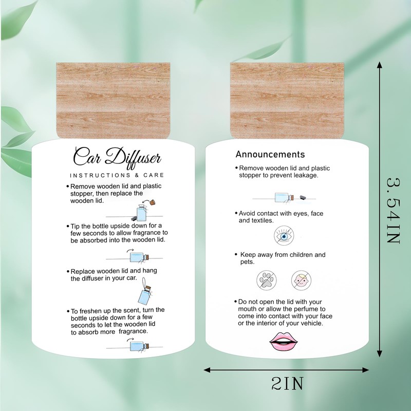 Motiskyy 200 Pcs Car Diffuser Instruction Cards 2 x 3.54