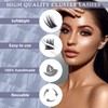 Individual Eyelashes, QUEWEL, Individual Eyelash Clusters, Lashes, D Curl, 14