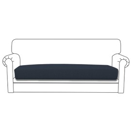 Easy-Going - Funda de cojín elástica para sofá, protector de muebles, asiento de sofá, funda de sofá, flexibilidad suave con parte inferior elástica (cojín de sofá, color azul oscuro)