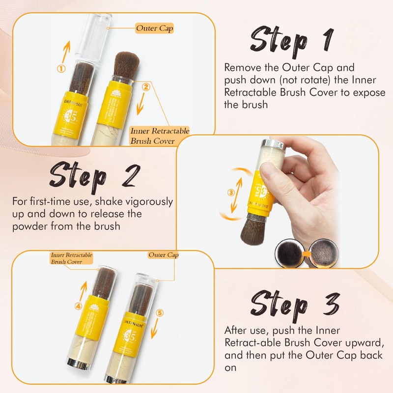 2 IN 1 Powder Sunscreen For Face【SPF 35】【Oil Control】【Lightweight】Matte Finish