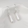Stylish Mini Everyday Raindrop .925 Sterling Silver Dangle Earrings