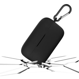 Geekria Funda de silicona para auriculares inalámbricos KG N400, N400NC True Wireless Earbuds Funda de transporte para auriculares inalámbricos con gancho para llavero, puerto de carga accesible (negro)