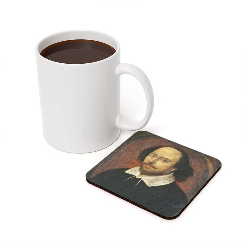 Cork Coaster - William Shakespeare English Writers Theatre Portrait Painting