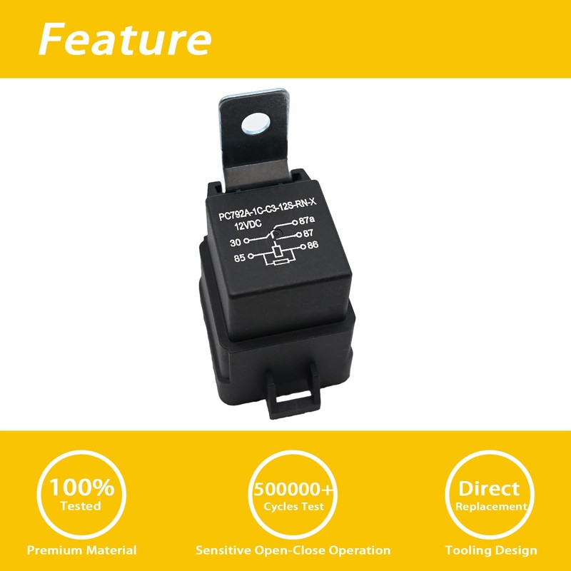 GROBARPART Automotive Relay 2 Packs PC792A-1C-C3-12S-RN-X, G8JN-1C6T-F-R-DC12 Relay 12V 40/30A