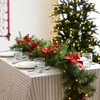 Glitzhome Set of 2 6ft Pre-Lit Greenery Pine Red Poinsettia