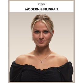 LUUK LIFESTYLE Filigree Necklace with Simple Pendant Made of Waterproof Stainless Steel, 50 cm, Gift for Girlfriend, Lucky Charm Symbol, Chain, Stainless Steel