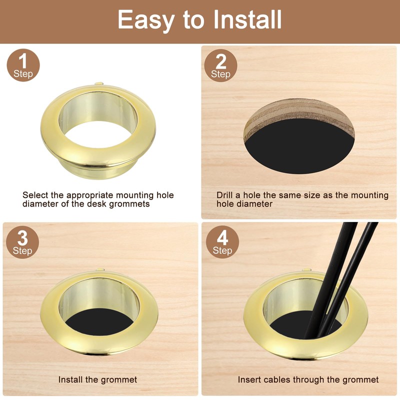 sourcing map 1 Pcs 1.18 inch (30mm) Nylon Desk Grommets,