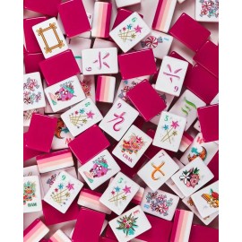 Custom Made Foldable Portable 4 Layer American Mahjong Acrylic Tiles 160 Cards Luxury Elegant Game for AdultsColor: mint green