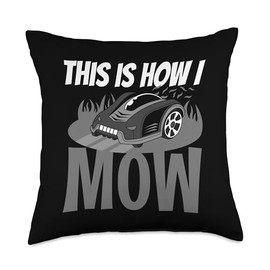 Remote Control Robot Mower Cool Automatic Robotic Lawn Mower Throw Pillow