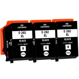 Supply Guy XL Printer Cartridges Compatible with Epson 202 202XL Black Suitable for Expression Premium XP-6000, XP-6005, XP-6100, XP-6100Series, XP-6105 (3 Cartridges)