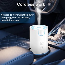Marchred 100ML Car Essential Oil Diffuser, Rechargeable Battery Powered, 7 Color Lights, 2 Mist Modes, Cordless Portable Aromatherapy Humidifier for Car Home Outdoor