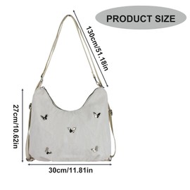 AfitLulu Women Shoulder Bag PU Leather Backpack Womens with Zipper and Bow Tie Decoration, Large Capacity Ladies Handbags Women's Fashion Backpacks Stylish Crescent Bag with Unique Straps (Silvery)