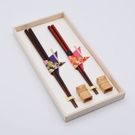 Hyouzaemon 104504 Husband and Wife Octagonal Chopsticks Set (In A Wooden Box)
