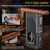 SEMKONT Cigar Lighter,4 Jet Flame Refillable Butane with V Cut