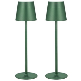 IMQSQIK 2Pack Cordless Table Lamps USB Rechargeable Simplicity Desk Lamp Built-in 4600 mAh Battery LED Battery Operated lamp with Touch Control Table lamp - Bedroom/Desk/Reading/Patio(Green)