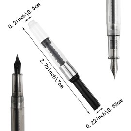 6 Pack Black Universal Fountain Pen Ink Converter, Push in Fountain Pen Ink Converter, Fill InkAbsorber Resistant and Deft Writing and Correction Supplies Pens and Refills