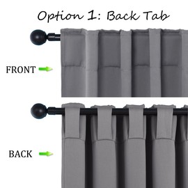 NICETOWN Bedroom Blackout Curtain Panels - (Gray Color) 52 x 108 Inch, 2 PCs, Insulating Energy Saving Solid Rod Pocket Blackout Drapes for Hall, Villa