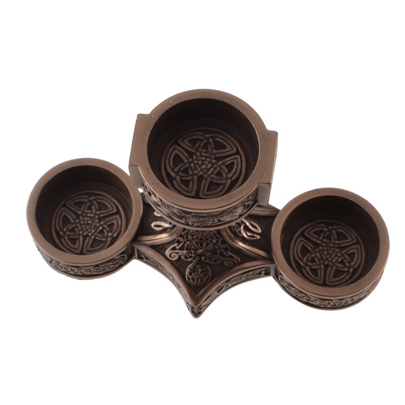 Veronese Germanic Tea Light Holder Mjolnir Thor's Hammer Bronzed 3