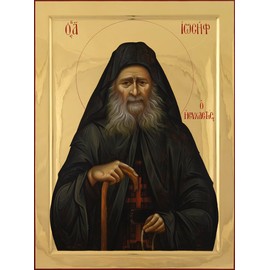 Wooden Byzantine Orthodox Christian Icon Saint Joseph the Hesychast (4.5" x 6.5")