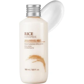The Face Shop Rice & Ceramide - Emulsión Facial Hidratante de Arroz y Ceramidas, 150 ml - Loción ligera nutritiva para suavizar y proteger la barrera de la piel - Cuidado facial coreano
