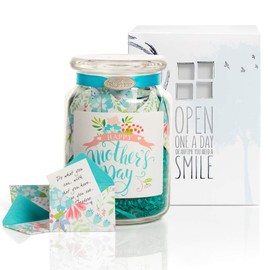 KindNotes Glass Keepsake Gift Jar with Daughter Messages (Parent to Daughter) - Fresh Cut Floral Happy Mother's Day Design