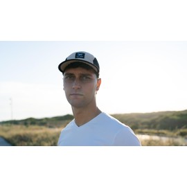 Surf Monkey 5 Panel Running Recycled Polyester Waterproof Fluorine Free DWR Sports Hat Adult, beige, Unit size