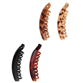 4 Stück Groß Bananen Haarspange Vintage Bananenspange Pferdeschwanz Haarklammer Dickes Haar Banana Clip Thick Hair für Damen und Mädchen