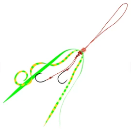 Hayabusa SE166 Musou Red Snapper Fleece Slide Tie Hook Set, Straight & Curly, No. 6, #5, Triple Chart