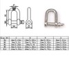 8pcs M8 D-Ring Shackle Lock Stainless Steel 304 for Heavy