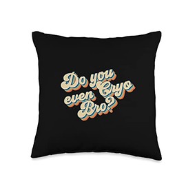 Do You Even Cryo Bro? Ice Bath Cold Therapy Cryotherapy Throw Pillow