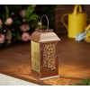 Barbara King 12" Embossed Glass Solar Powered Lantern(retail